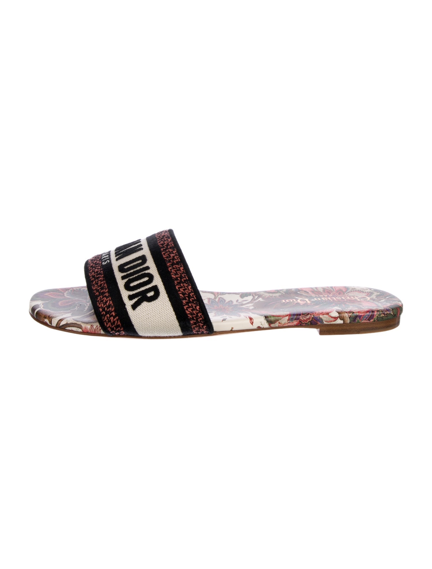 Christian Dior Canvas Striped Slides