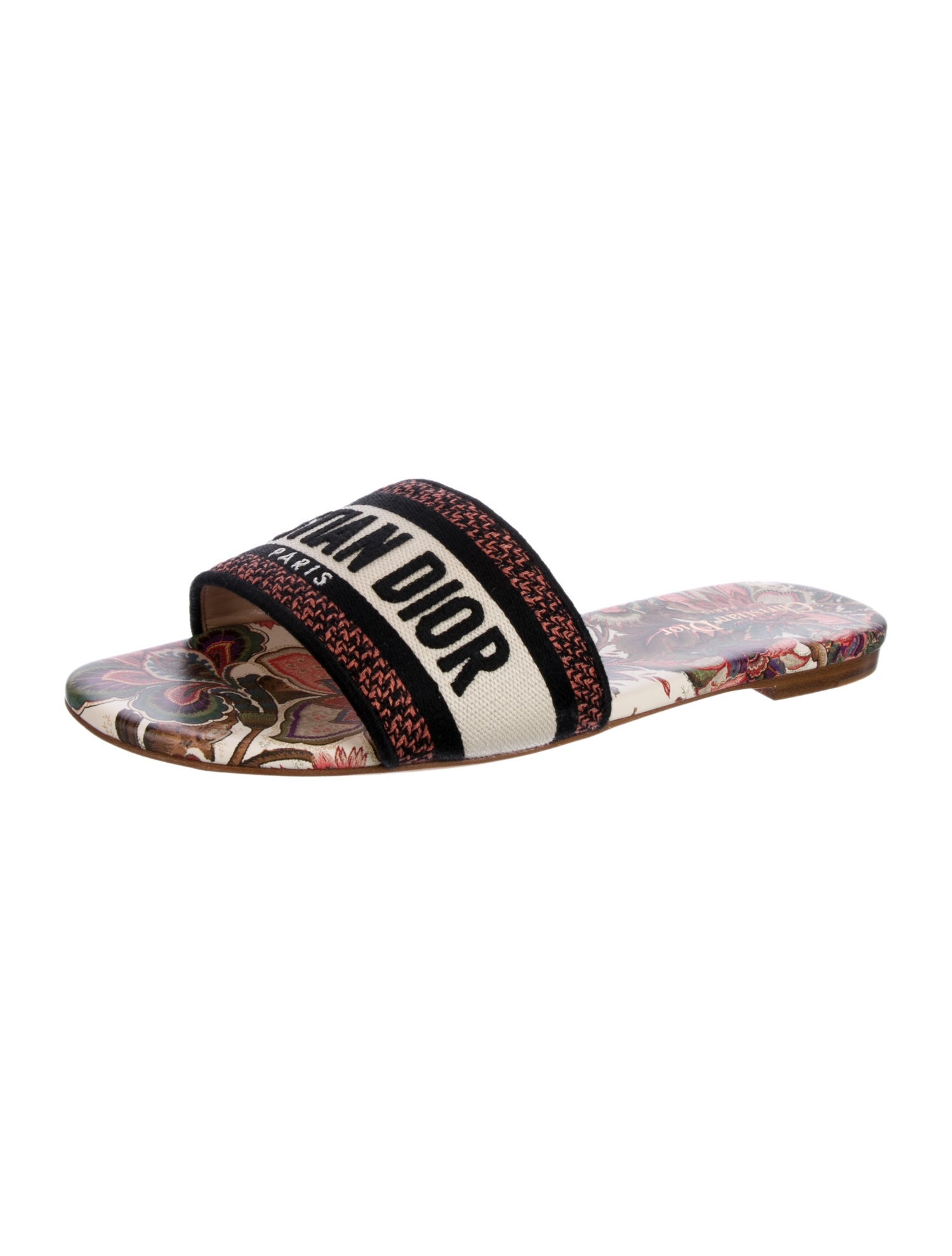 Christian Dior Canvas Striped Slides