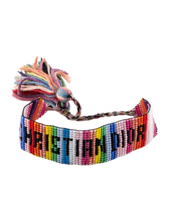 Christian Dior Beaded Rainbow Logo Friendship Bracelet