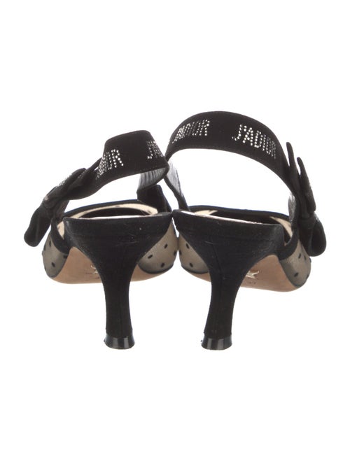 Christian Dior Mesh Polka Dot Print Slingback Pumps