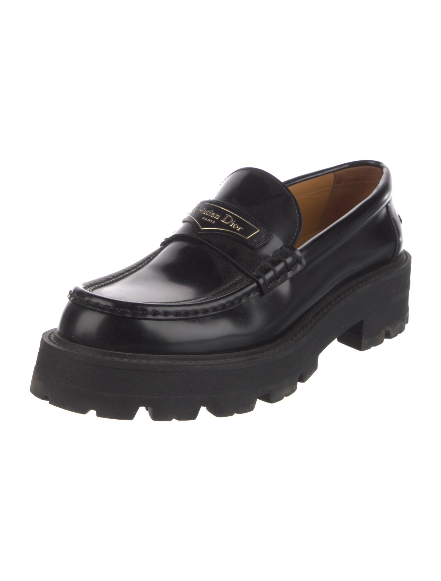 Christian Dior Oblique Jacquard Leather Loafers