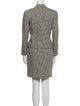 Christian Dior Merino Wool Houndstooth Print Skirt Set