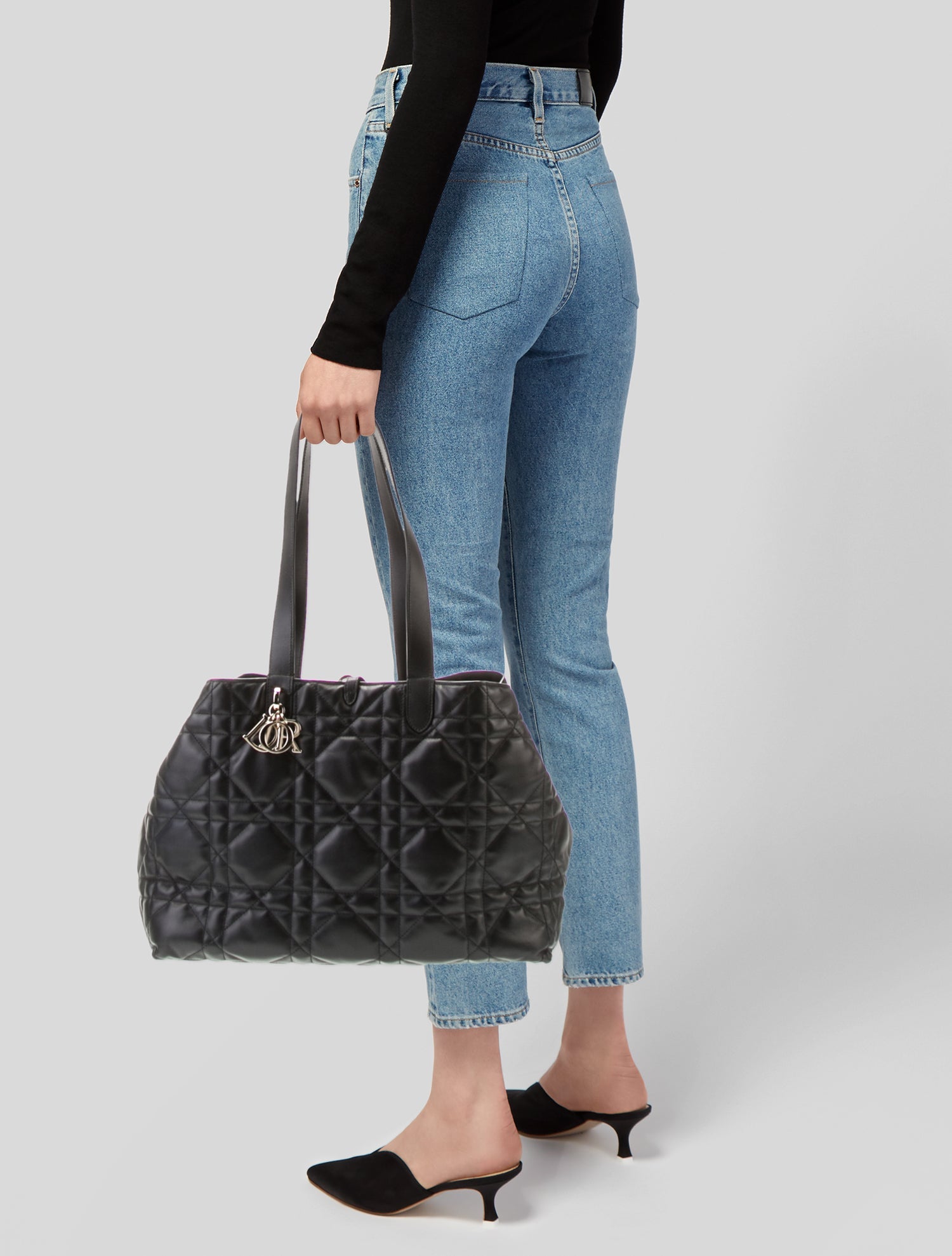 Christian Dior Cannage Toujours Tote Bag Macrocannage Qulit Calfskin Large