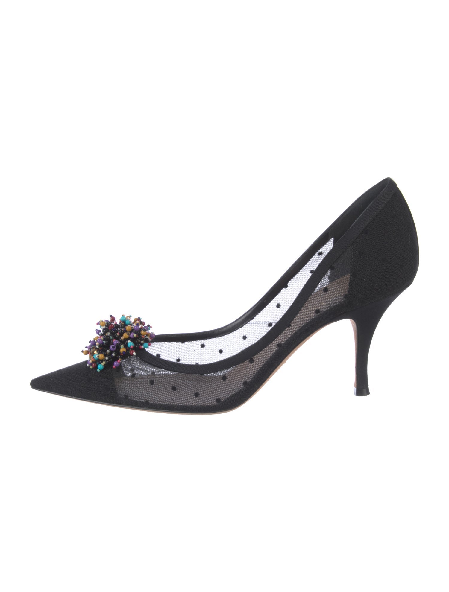 Christian Dior Mesh Polka Dot Print Pumps