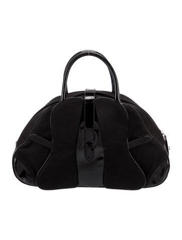 Christian Dior Handle Bags Patent Leather Vintage Double Saddle