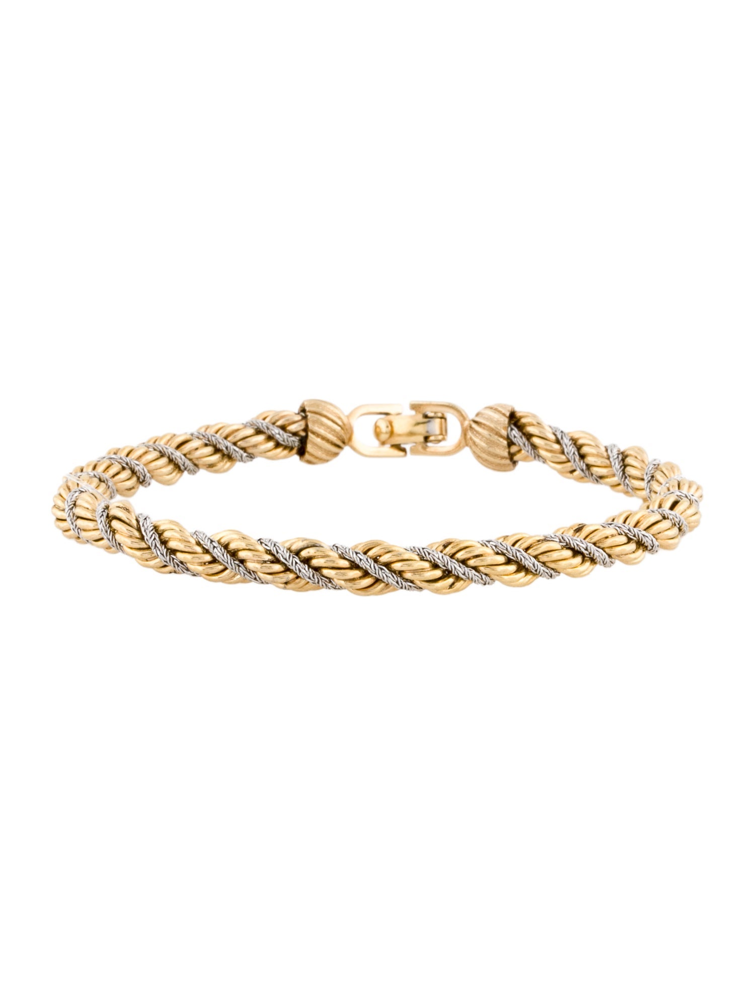Christian Dior Vintage Two-Tone Rope Bracelet