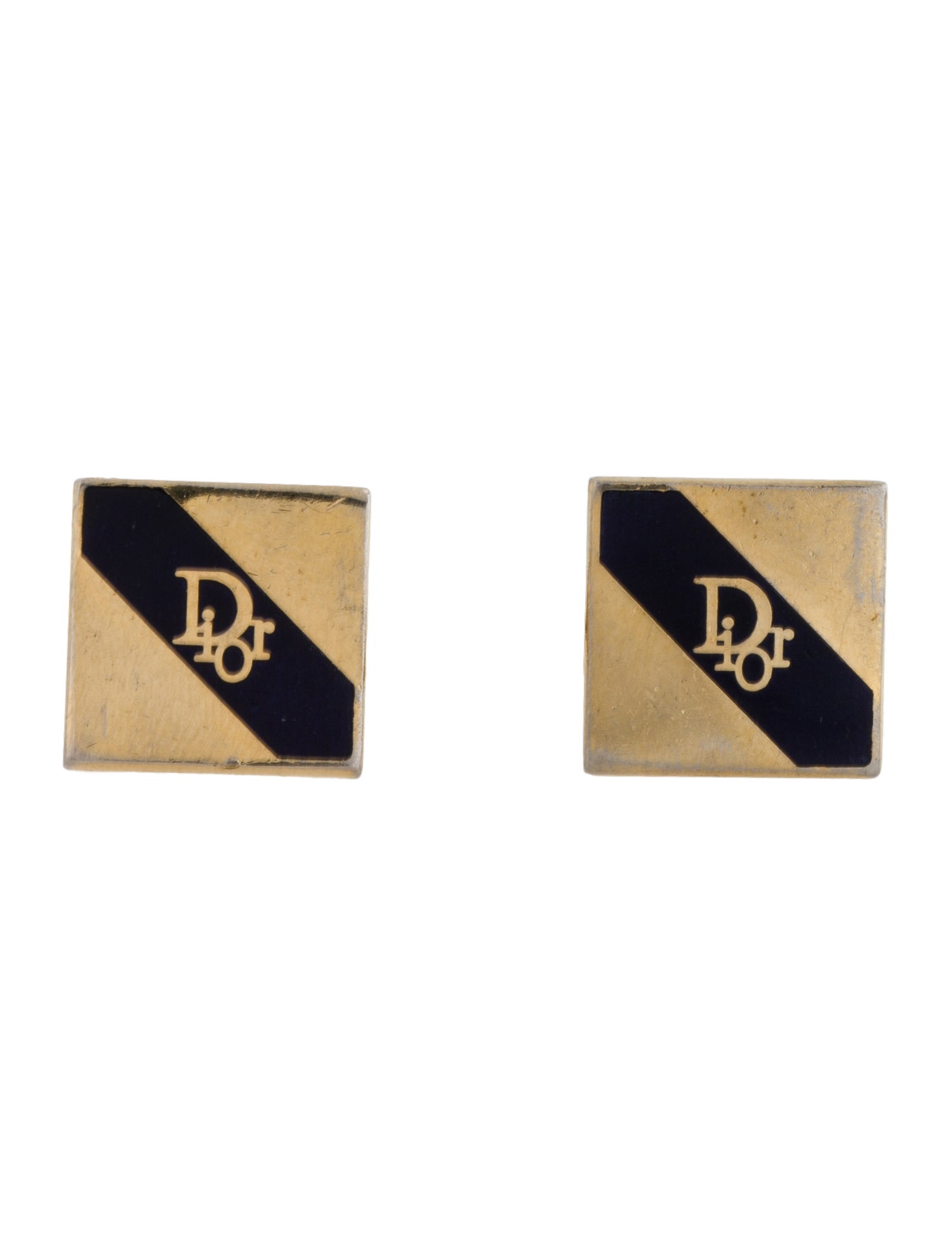 Christian Dior Vintage Enamel logo Cufflinks
