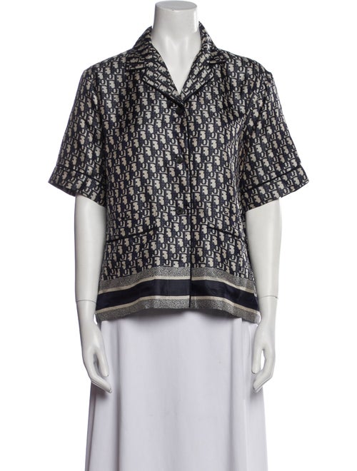 Christian Dior Silk Printed Button-Up Top