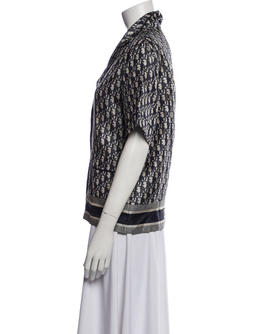 Christian Dior Silk Printed Button-Up Top