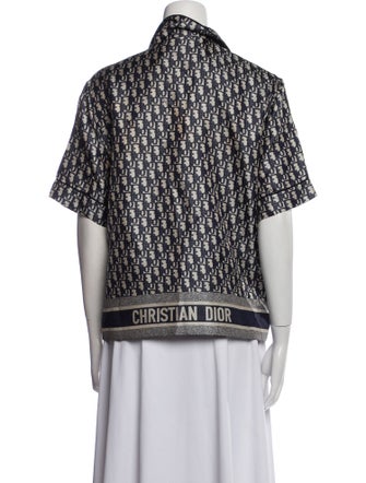 Christian Dior Silk Printed Button-Up Top