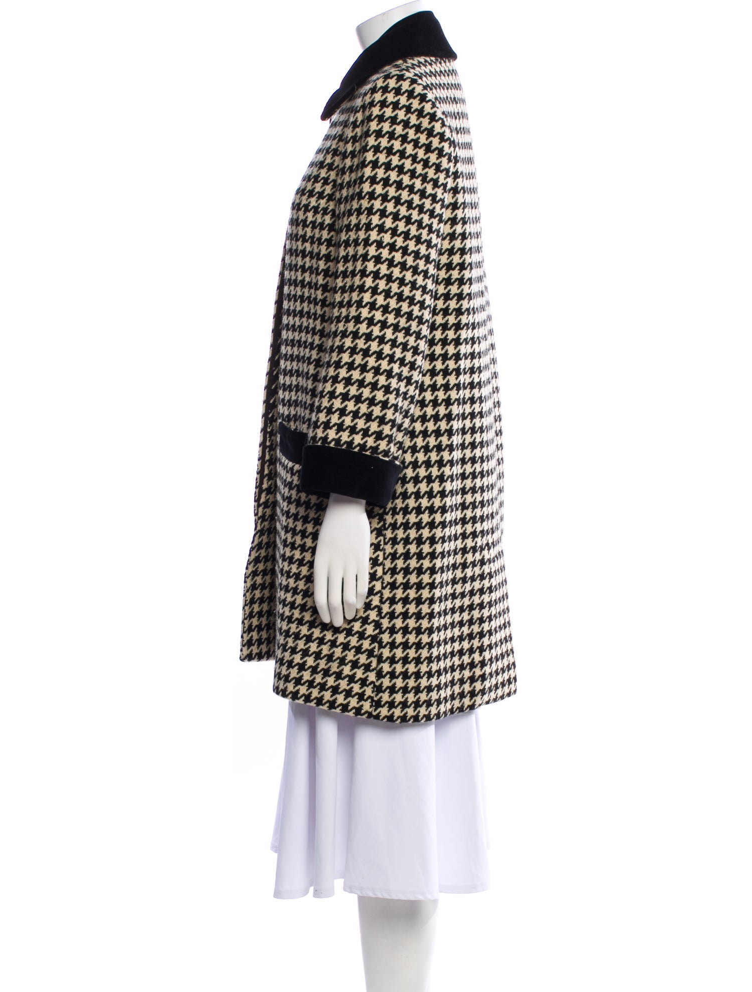 Christian Dior Vintage Houndstooth Print Peacoat