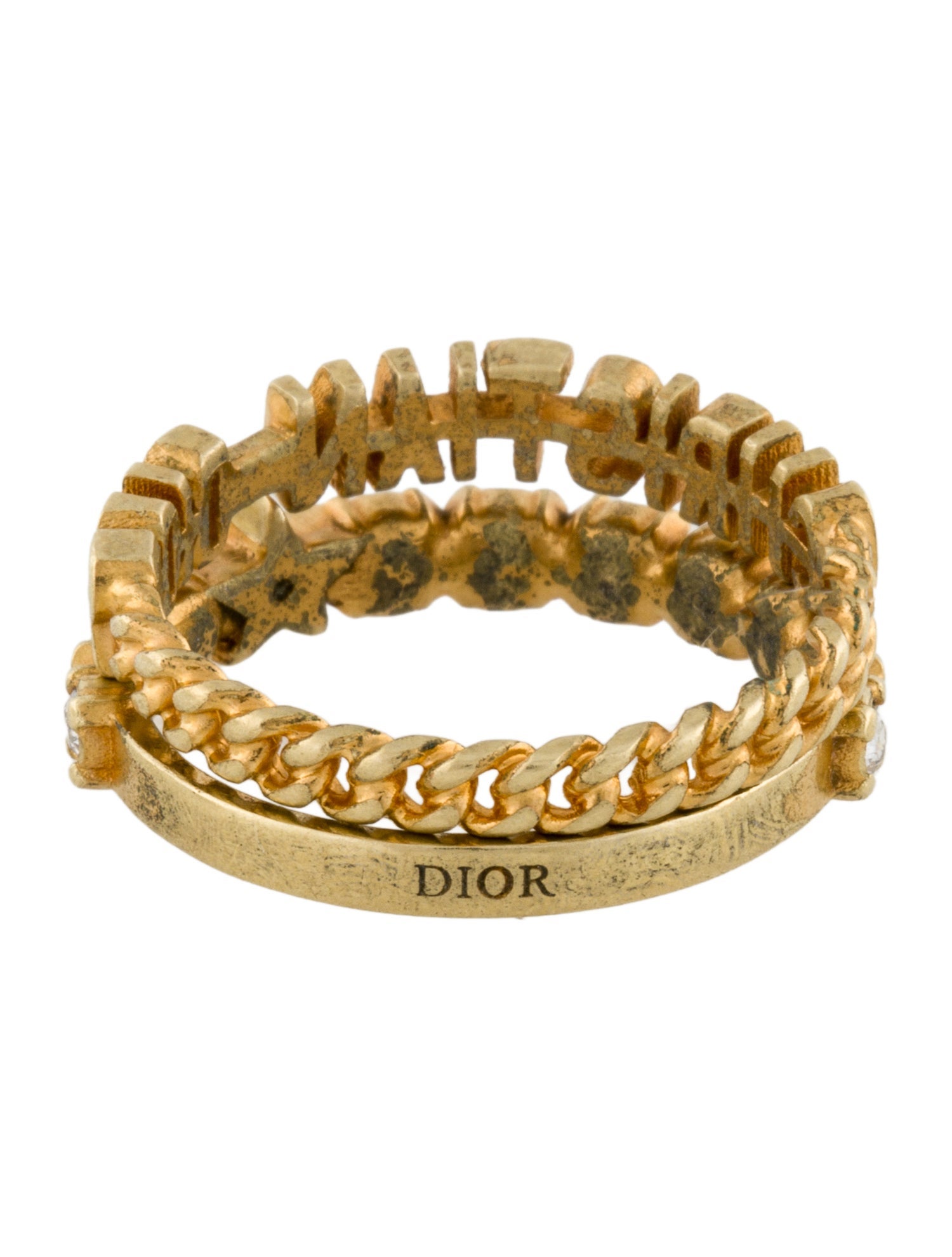 Christian Dior Crystal Band Ring Set