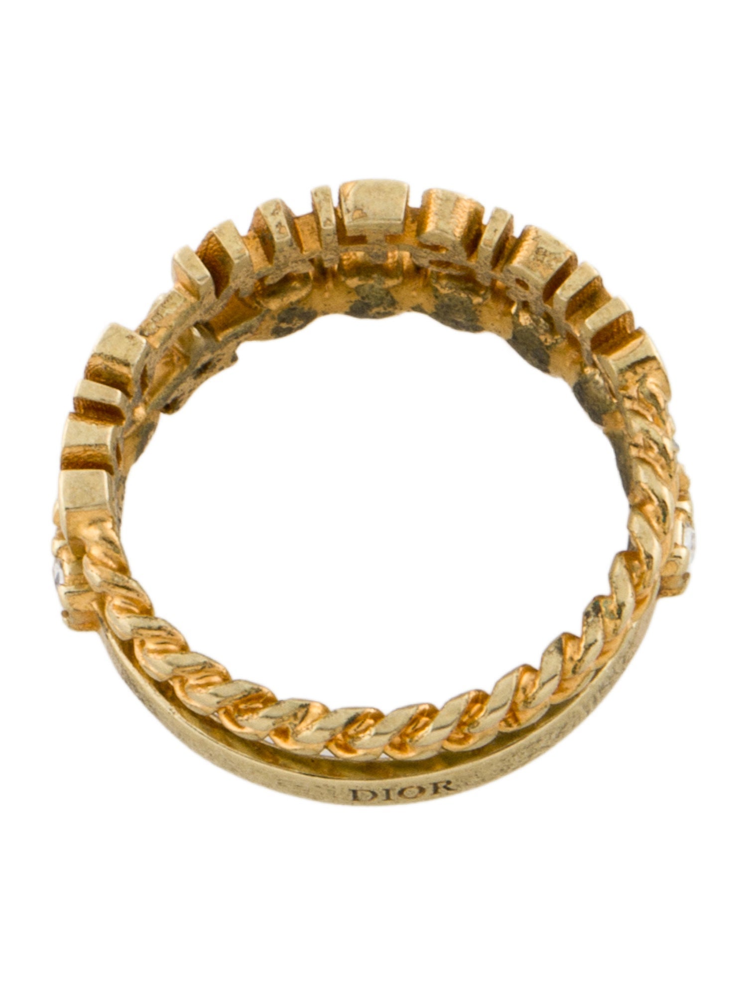 Christian Dior Crystal Band Ring Set