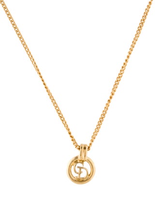 Christian Dior Vintage CD Pendant Necklace