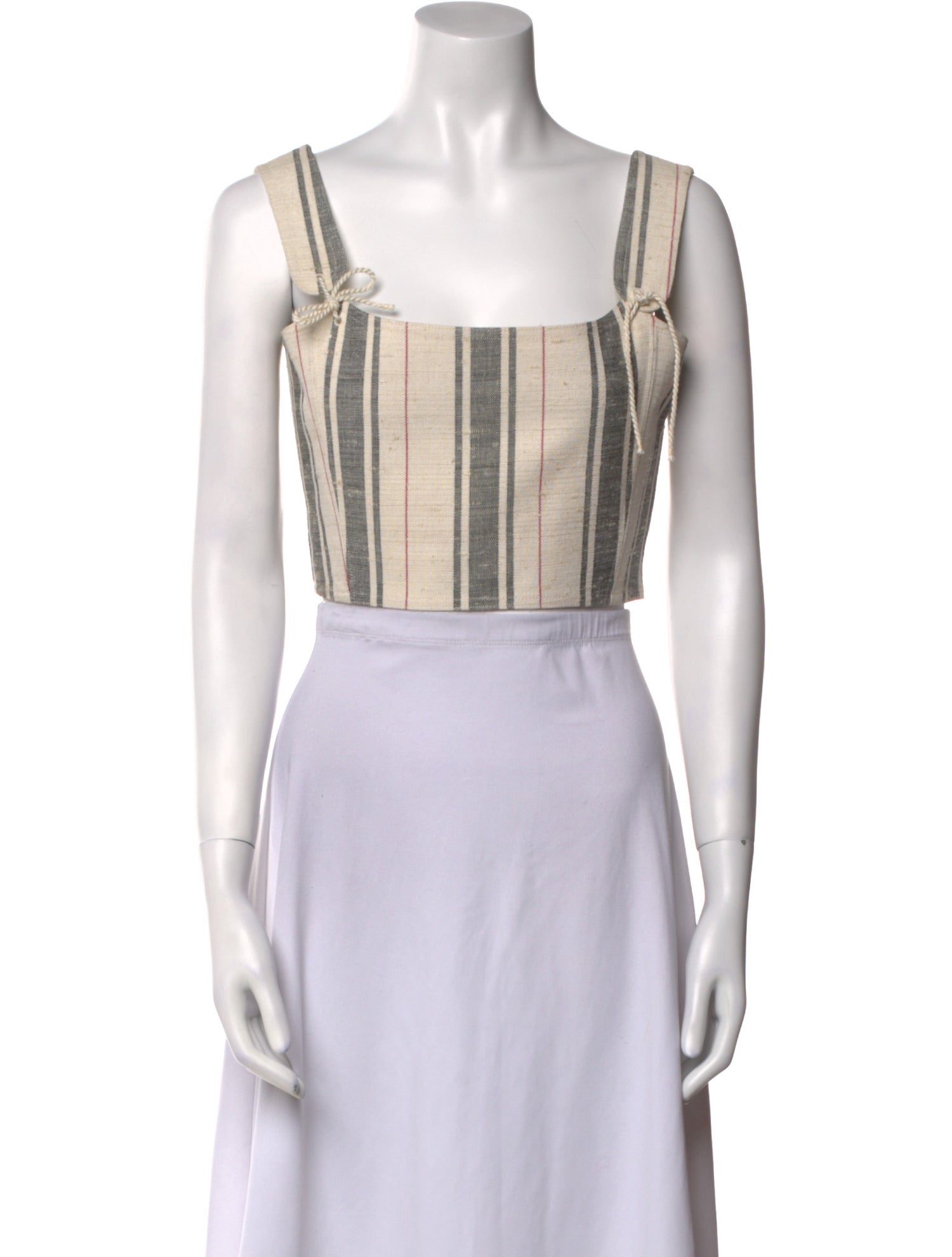 Christian Dior Striped Square Neckline Crop Top