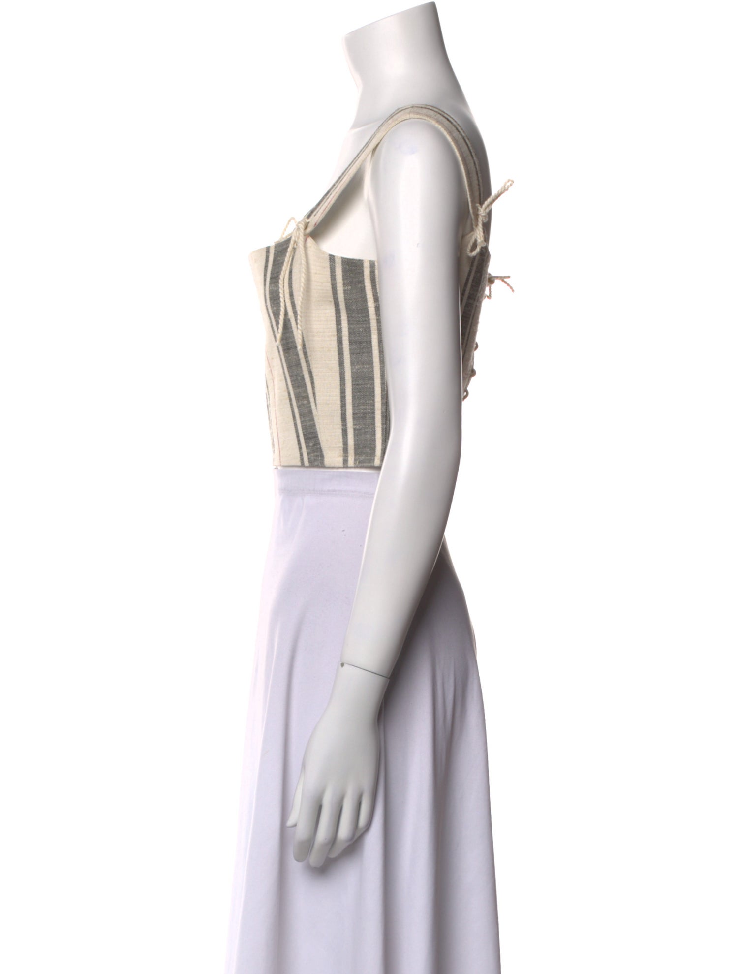 Christian Dior Striped Square Neckline Crop Top