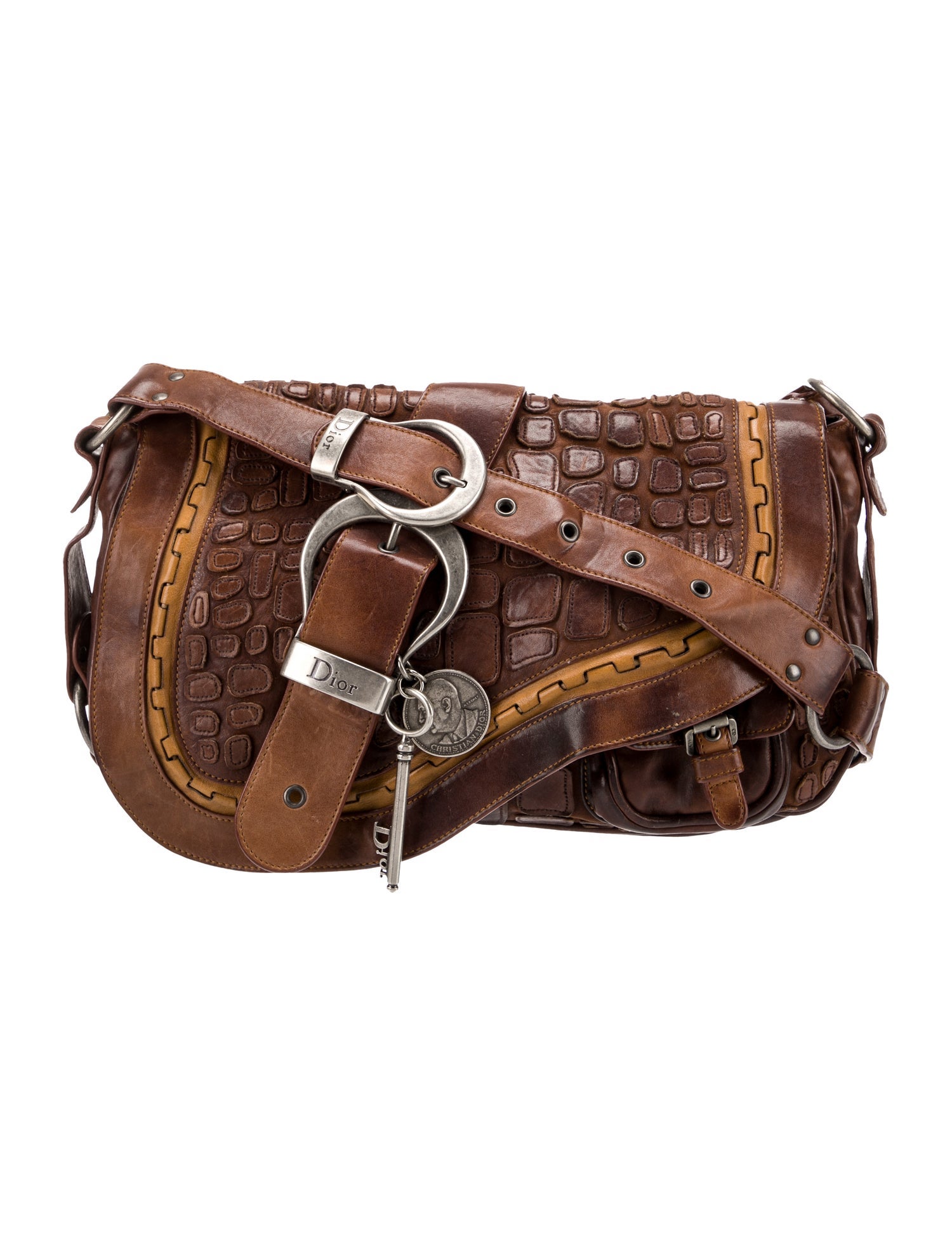 Christian Dior Leather Vintage Double Saddle