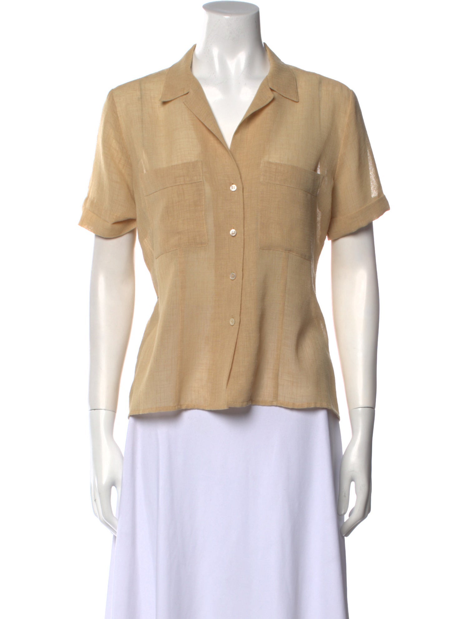 Christian Dior Short Sleeve Button-Up Top