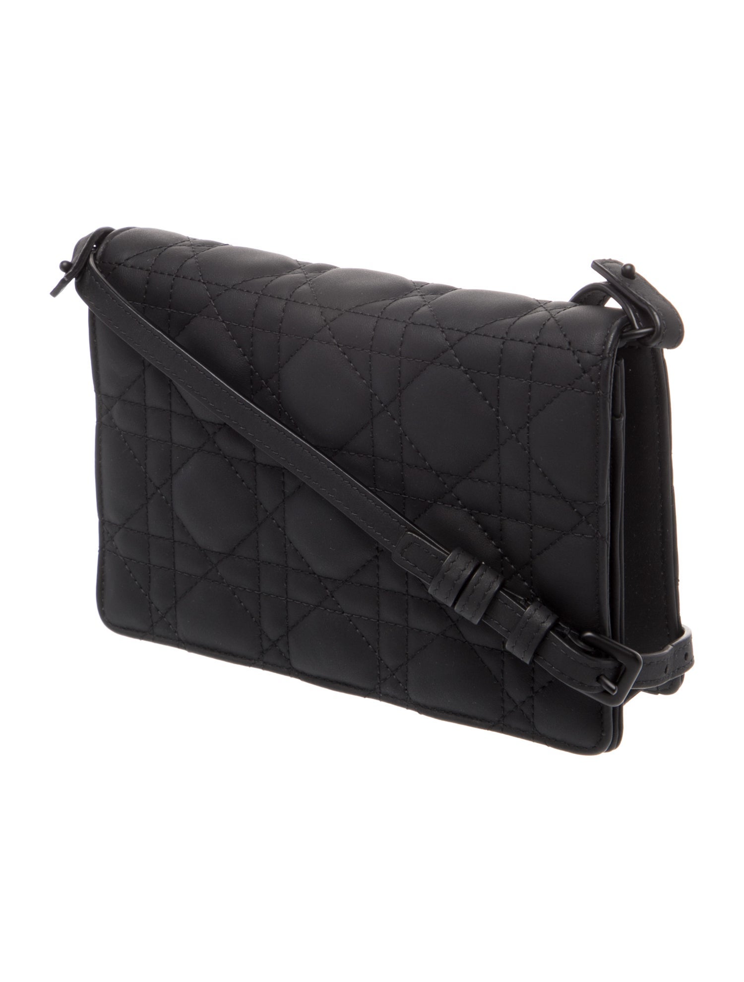 Christian Dior Leather Ultramatte Lady Dior Pouch Small - Black