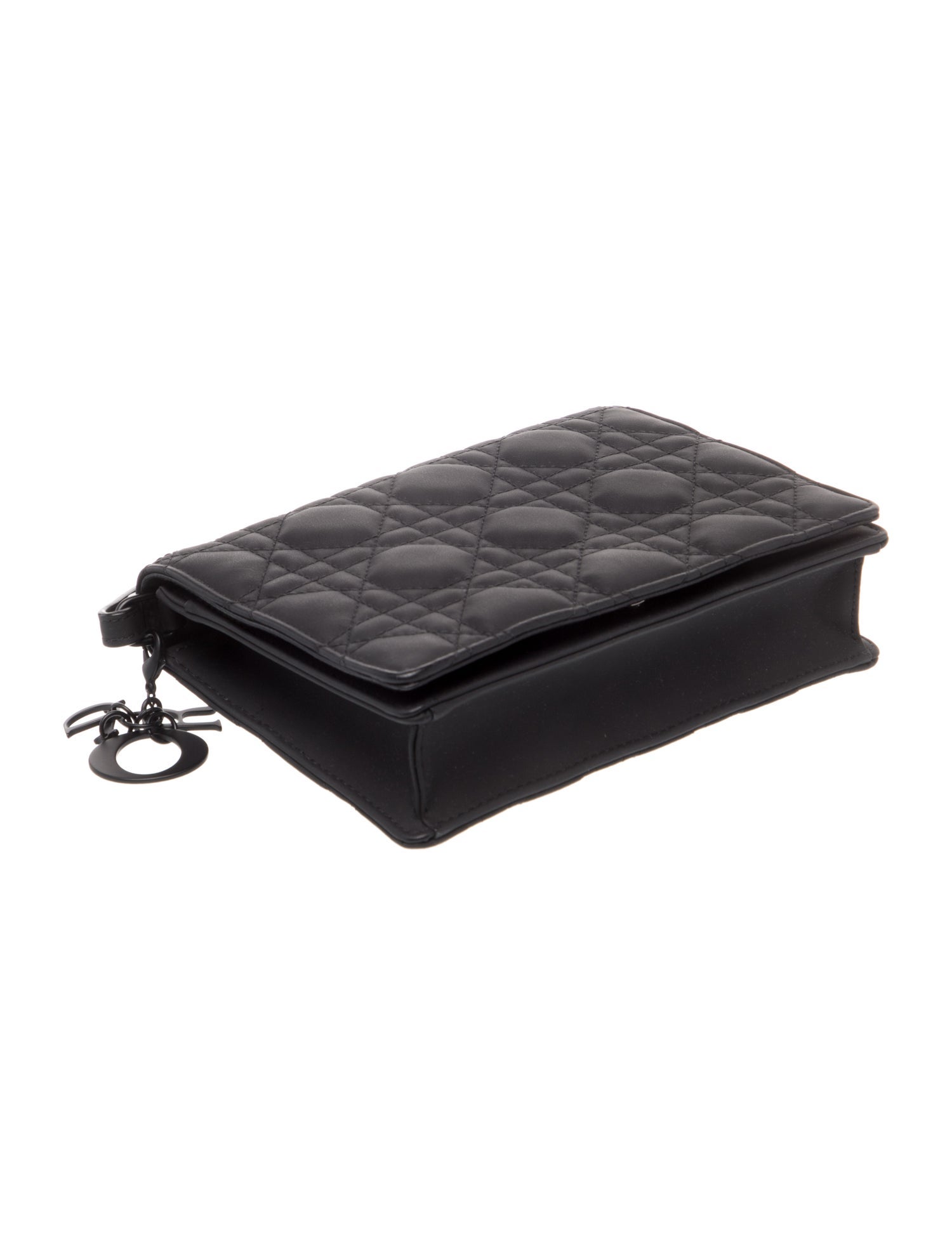 Christian Dior Leather Ultramatte Lady Dior Pouch Small - Black