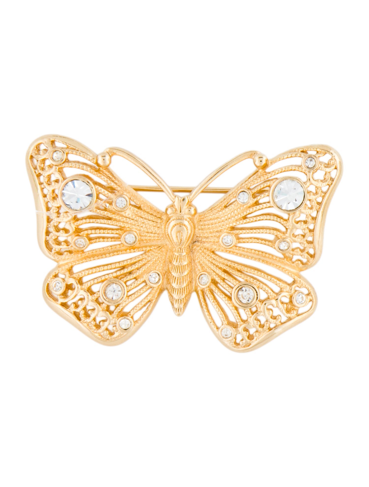 Christian Dior Vintage Crystal Butterfly Brooch