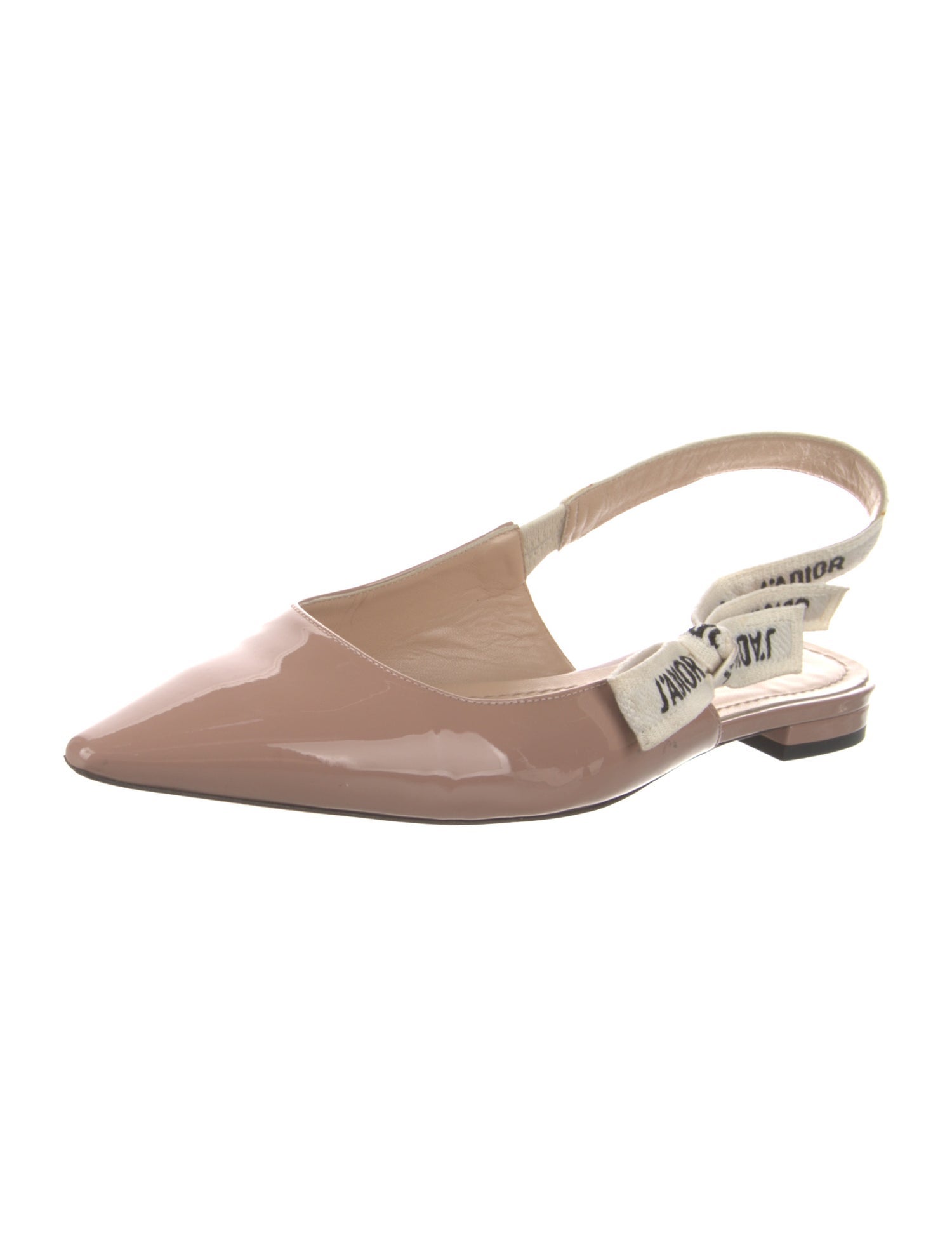 Christian Dior Patent Leather Graphic Print Slingback Flats