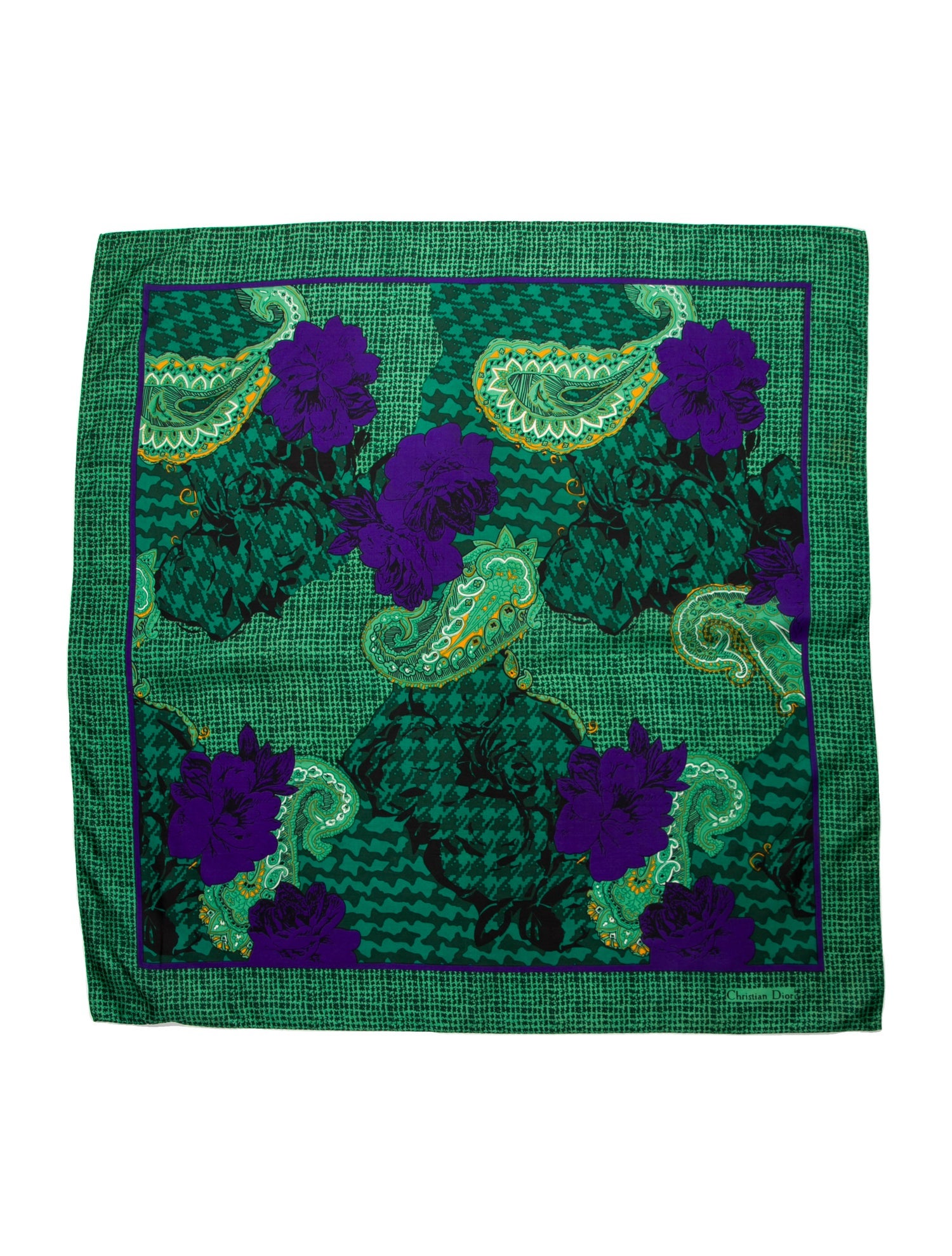 Christian Dior Silk Paisley Print Scarf