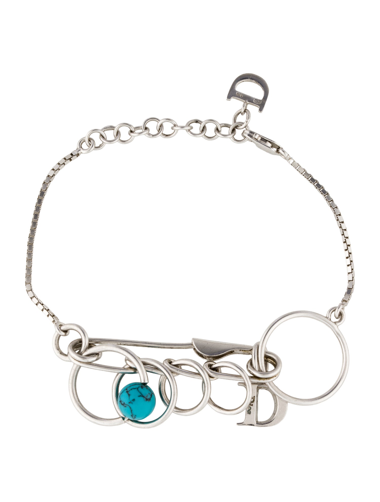 Christian Dior Ceramic Bead Safety Pin Bracelet