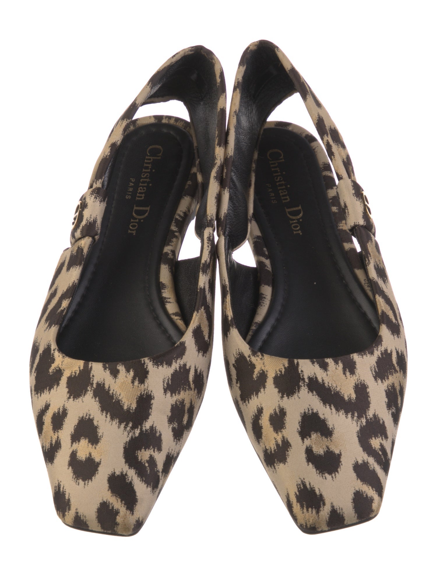 Christian Dior Animal Print Slingback Flats
