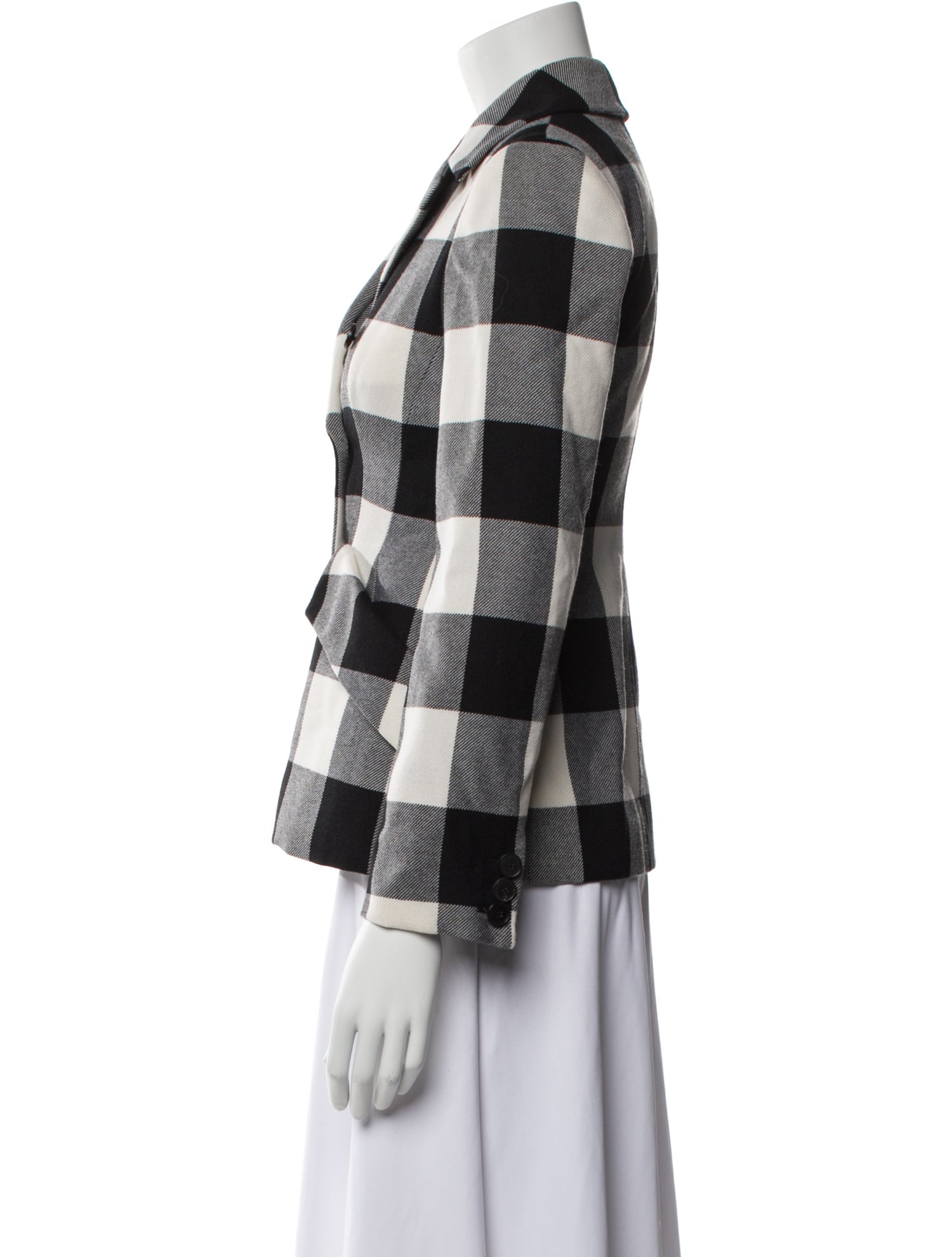 Christian Dior Wool Plaid Print Blazer