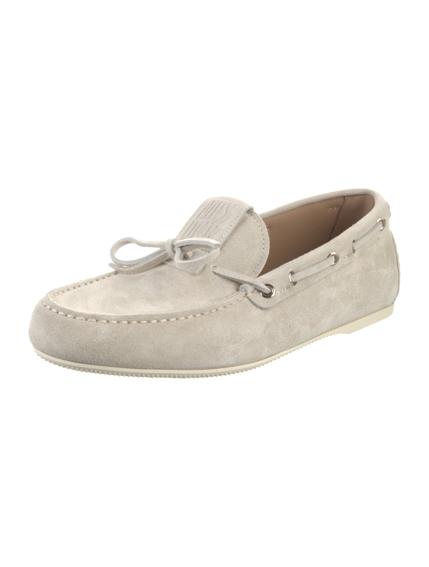 Christian Dior Suede Bow Accents Moccasins