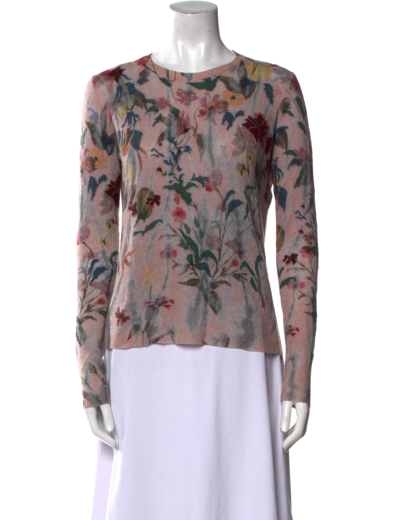 Christian Dior Cashmere Floral Print Sweater