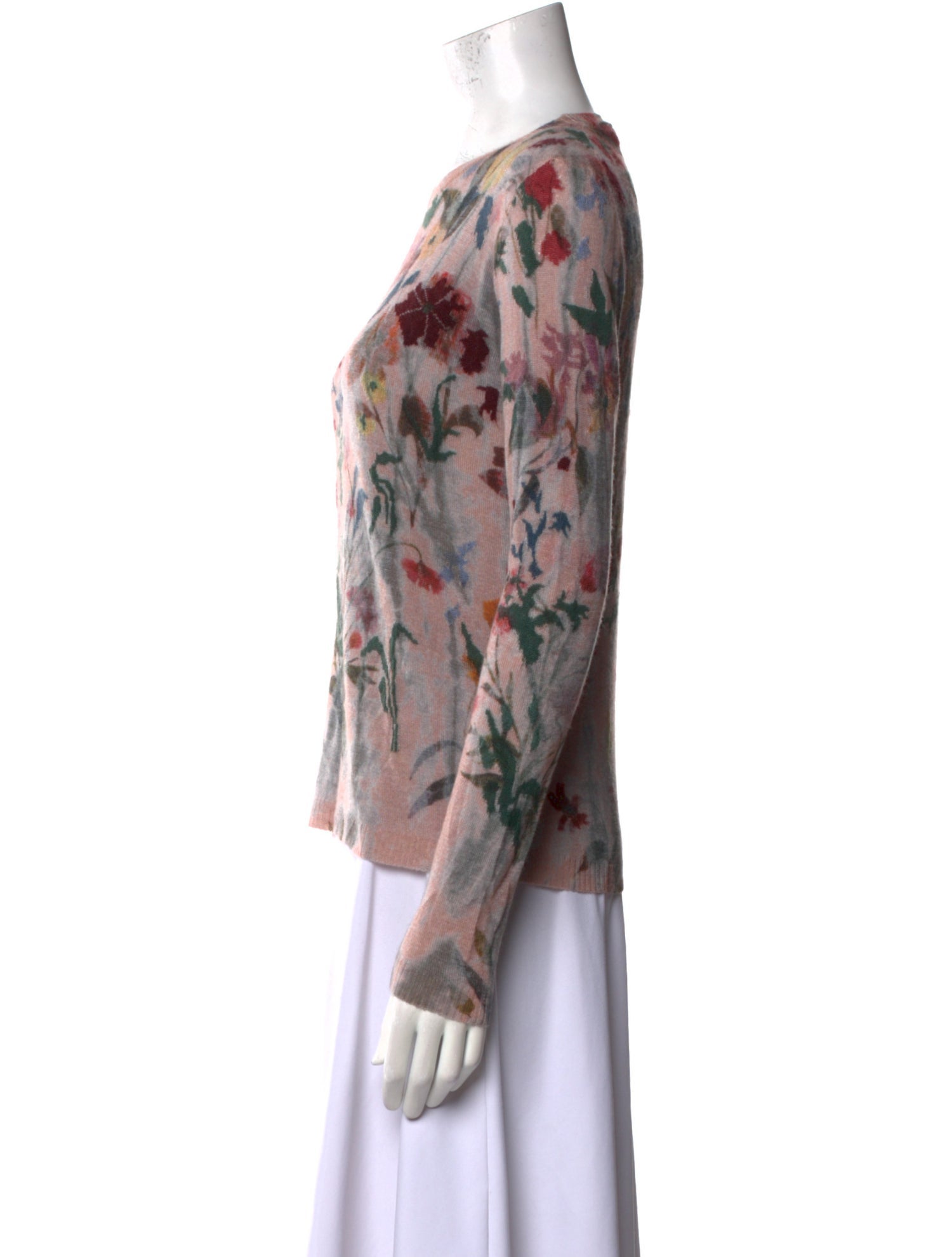 Christian Dior Cashmere Floral Print Sweater