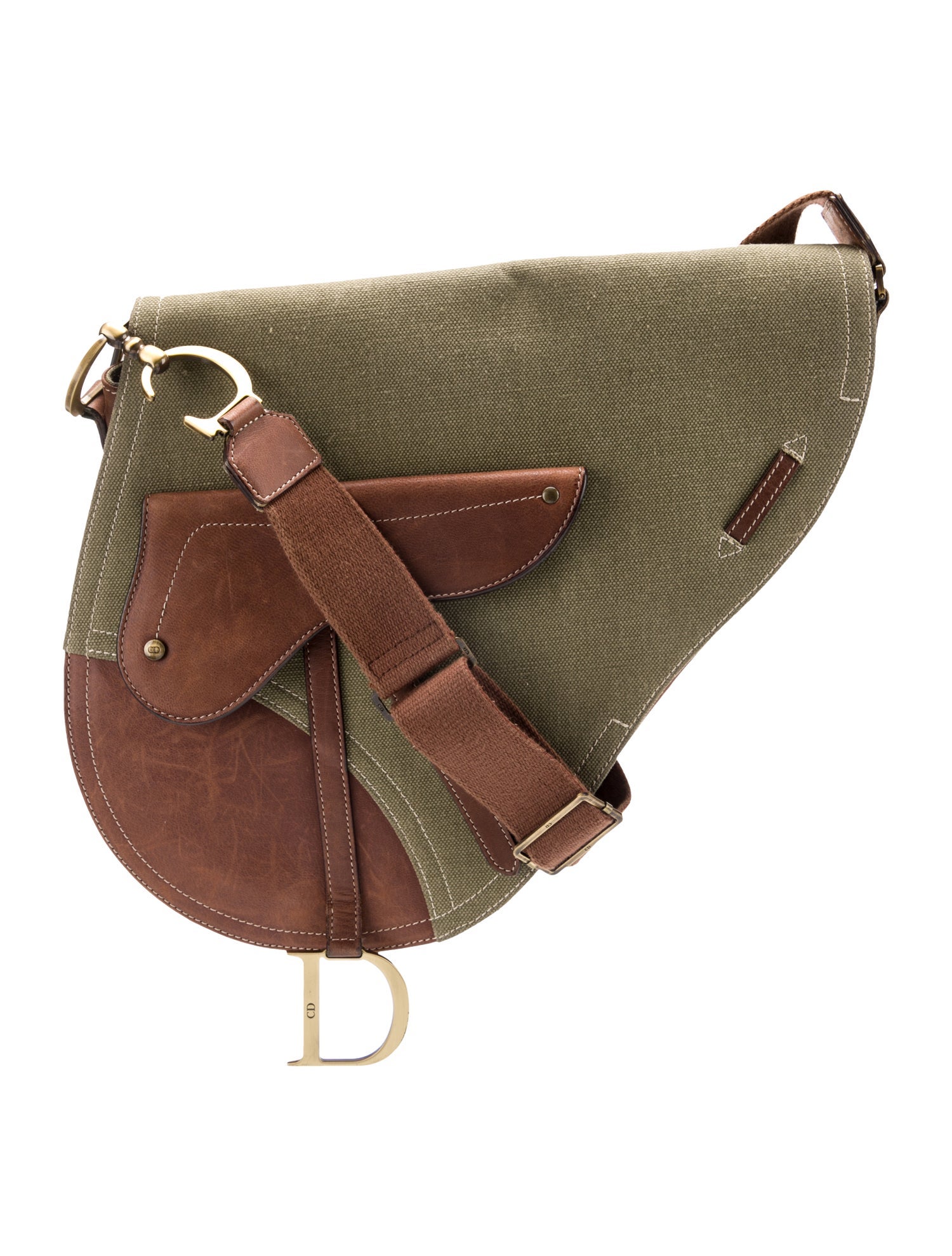 Christian Dior Canvas Saddle Messenger