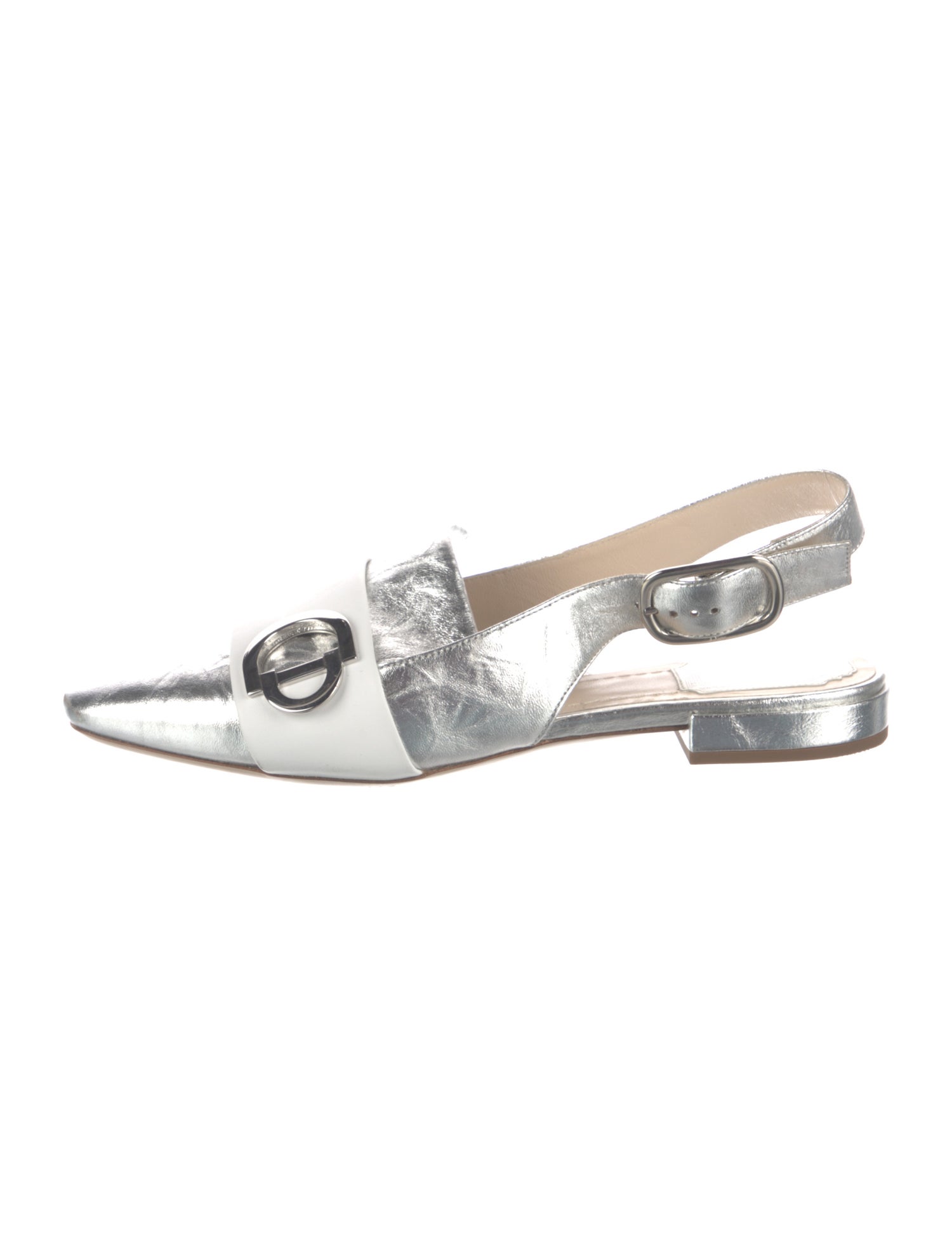 Christian Dior Leather Colorblock Pattern Slingback Flats