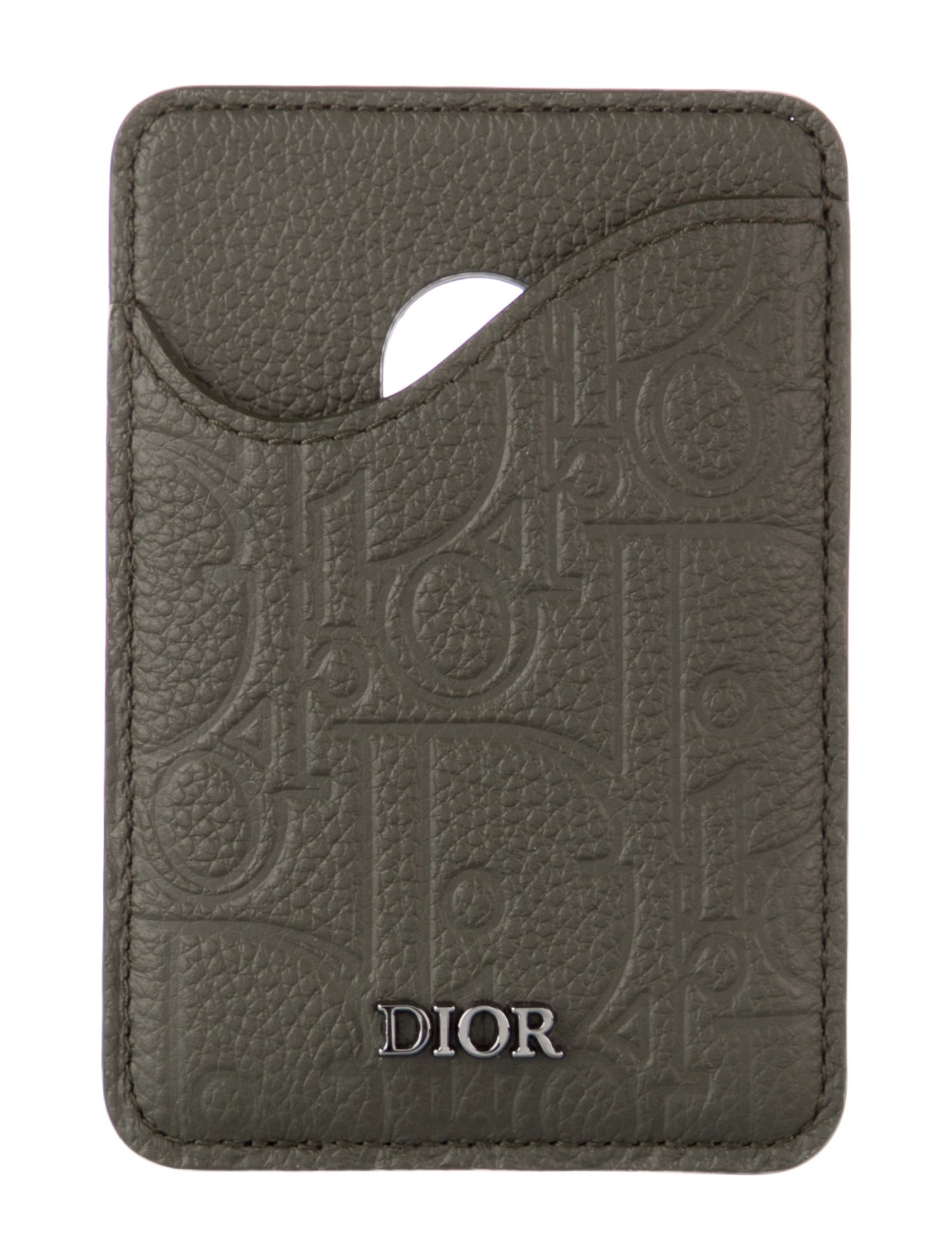 DIOR MEN Oblique Jacquard Leather Card Holder w/ Tags