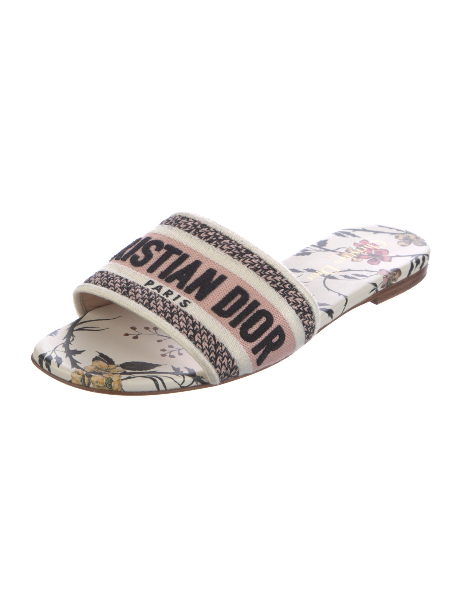 Christian Dior Canvas Printed Slides
