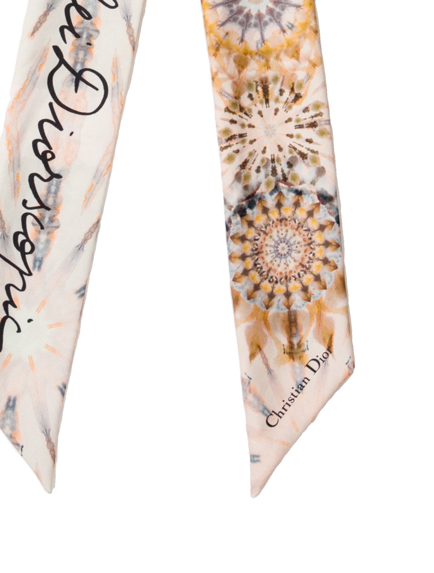 Christian Dior Silk Tie-Dye Print Scarf