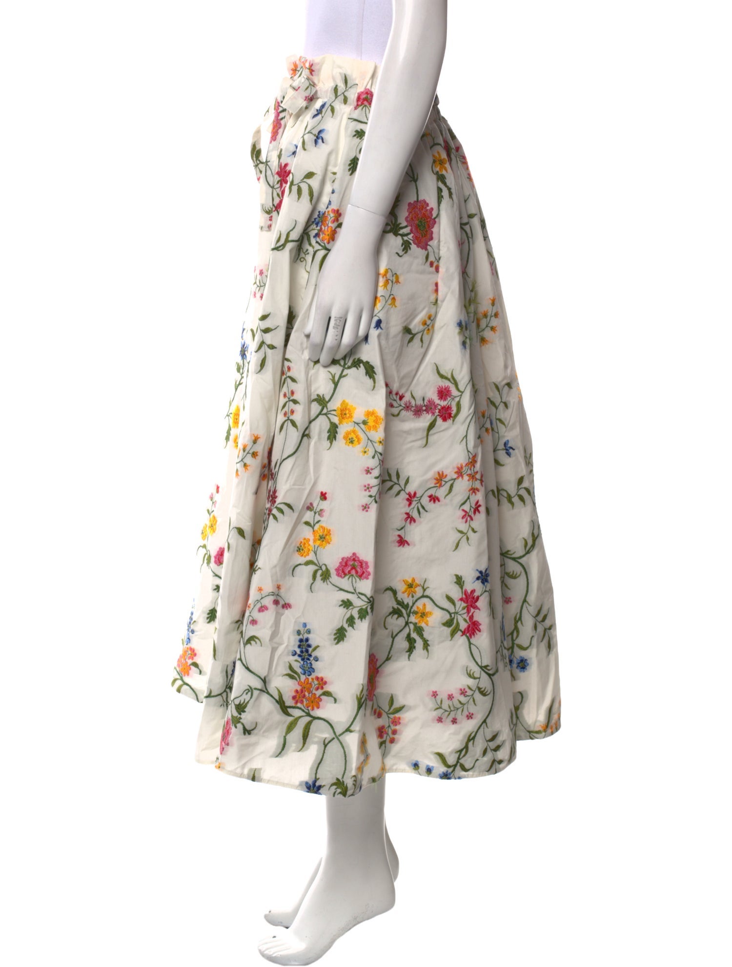 Christian Dior Floral Print Midi Length Skirt