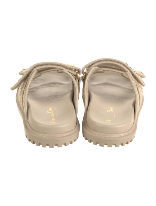 Christian Dior Raffia Leather Trim Embellishment Espadrilles
