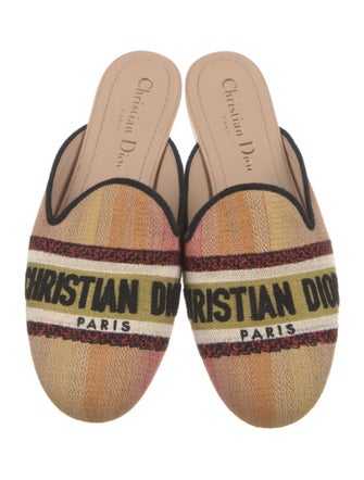 Christian Dior Canvas Graphic Print Mules