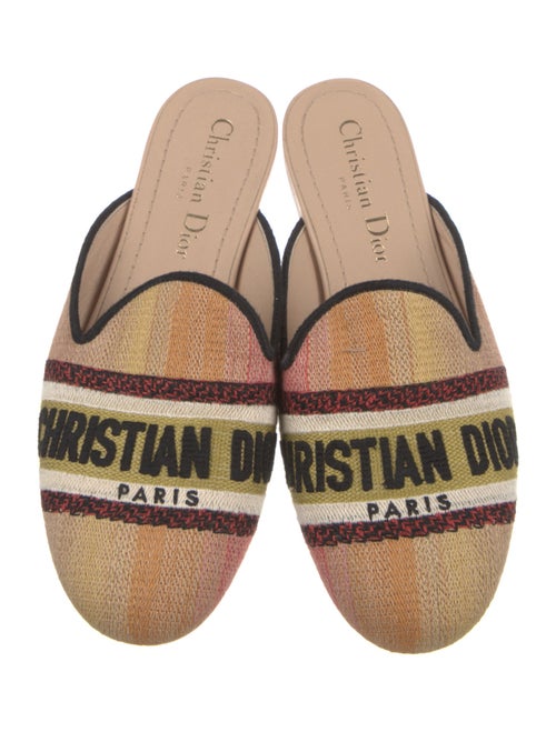 Christian Dior Canvas Graphic Print Mules