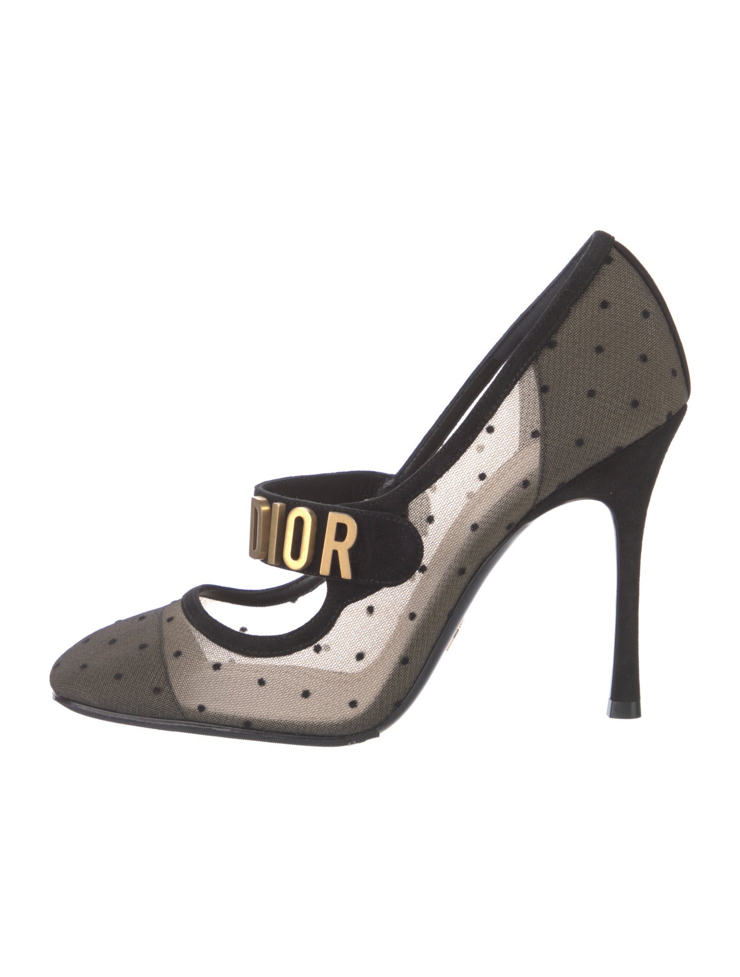 Christian Dior Lace Pattern Beaded Accents Pumps