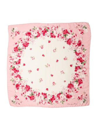 Christian Dior Silk Floral Print Scarf