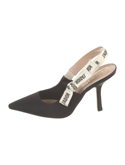 Christian Dior Graphic Print Bow Accents Slingback Pumps