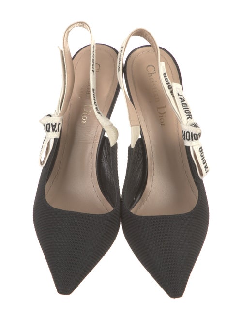 Christian Dior Graphic Print Bow Accents Slingback Pumps