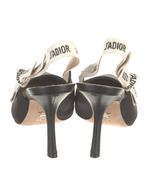 Christian Dior Graphic Print Bow Accents Slingback Pumps