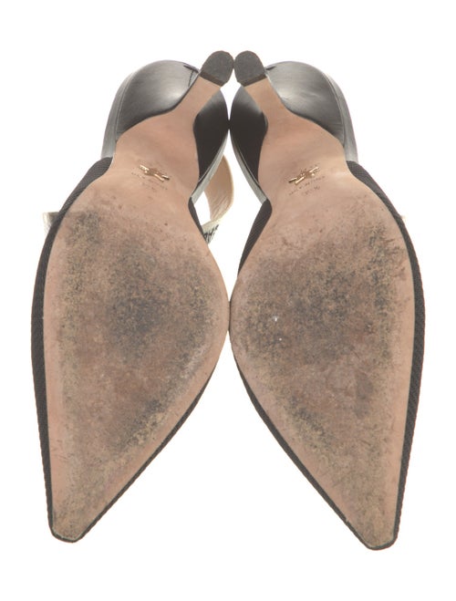 Christian Dior Graphic Print Bow Accents Slingback Pumps