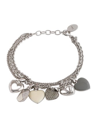 Christian Dior Crystal & Enamel Multistrand Charm Bracelet