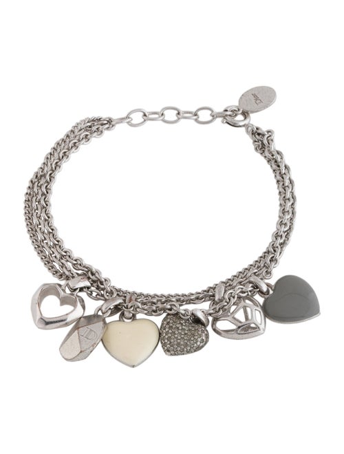 Christian Dior Crystal & Enamel Multistrand Charm Bracelet
